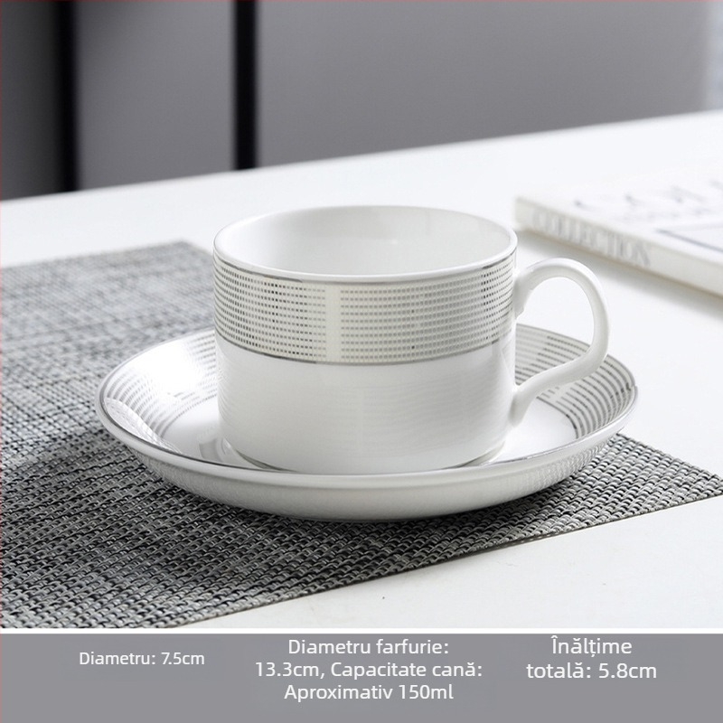 Set de cești de cafea și farfurioare din ceramică, design creativ minimalist pentru ceaiul de după-amiază