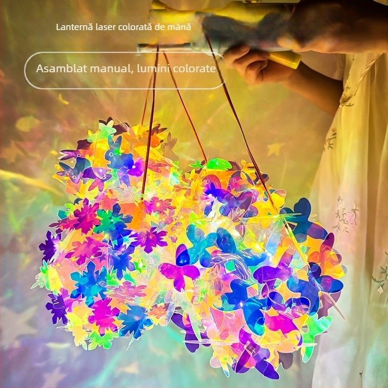 Lanterne din celofan colorate – kit DIY pentru copii, materiale pentru lampă de proiecție portabilă și jocuri cu lumină și umbră