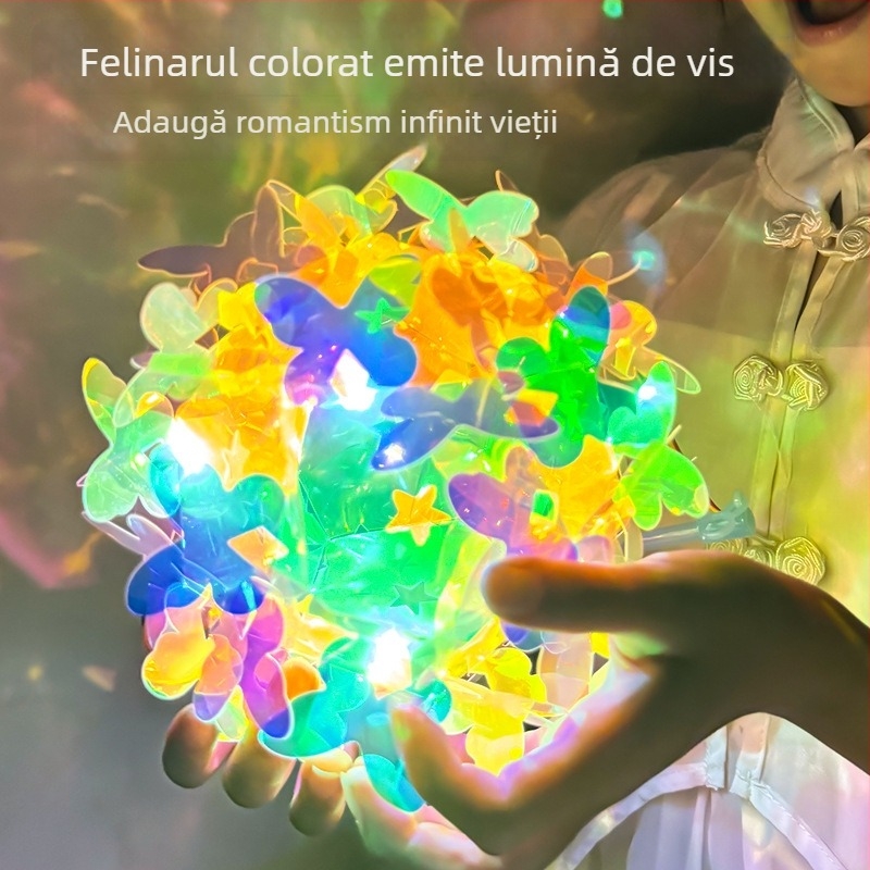 Lanterne din celofan colorate – kit DIY pentru copii, materiale pentru lampă de proiecție portabilă și jocuri cu lumină și umbră