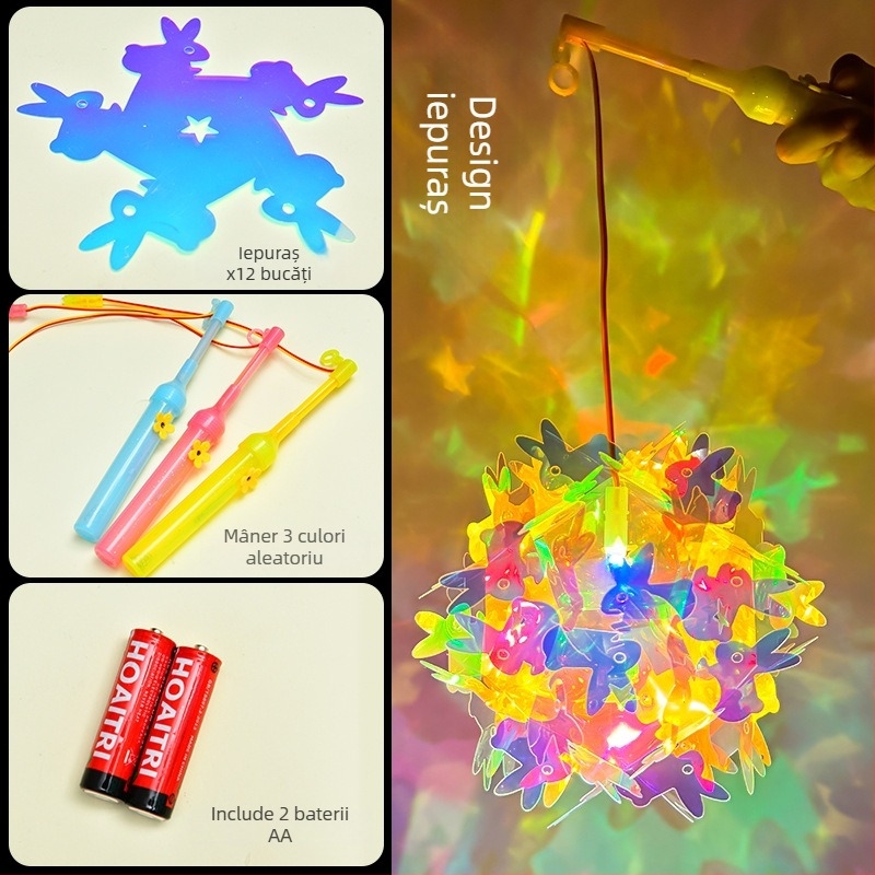 Lanterne din celofan colorate – kit DIY pentru copii, materiale pentru lampă de proiecție portabilă și jocuri cu lumină și umbră