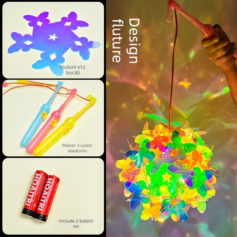 Lanterne din celofan colorate – kit DIY pentru copii, materiale pentru lampă de proiecție portabilă și jocuri cu lumină și umbră