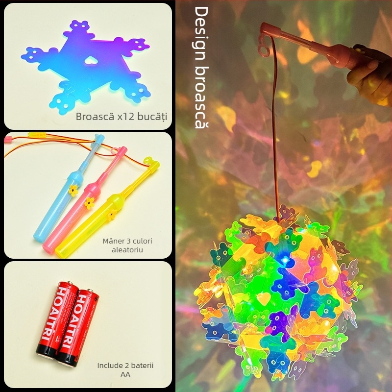 Lanterne din celofan colorate – kit DIY pentru copii, materiale pentru lampă de proiecție portabilă și jocuri cu lumină și umbră