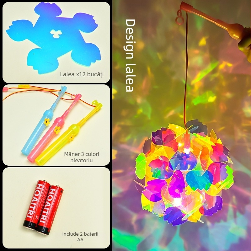 Lanterne din celofan colorate – kit DIY pentru copii, materiale pentru lampă de proiecție portabilă și jocuri cu lumină și umbră