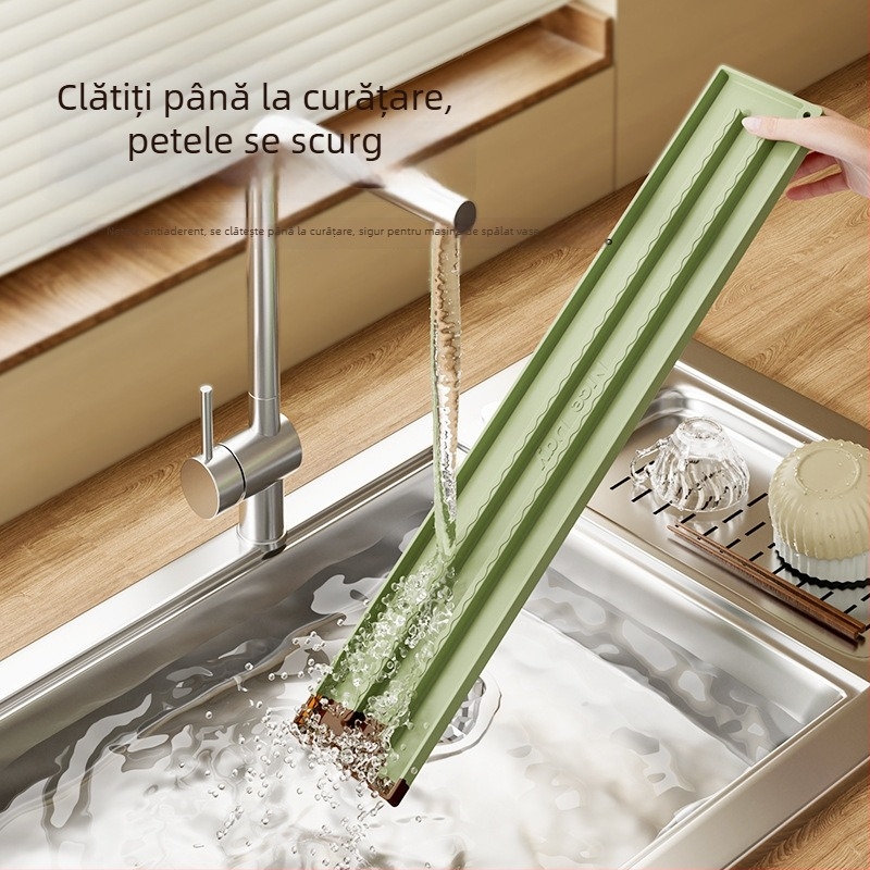 Covoraș din silicon pentru depozitare capace de oale, portabil și modular pentru blat bucătărie, anti-derapant
