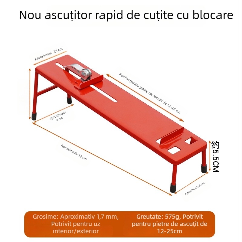 Suport îngroșat pentru piatra de ascuțit, uz casnic – suport reglabil, anti-derapant, fixare stabilă a pietrei