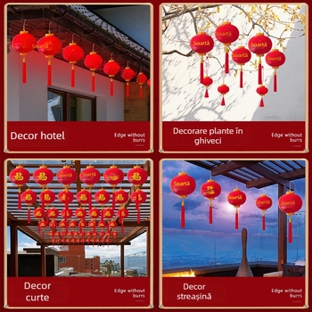 Fanar inteligent cu senzor de lumină, impermeabil și rezistent la soare, decor exterior pentru pensiuni și curți, lampion cu urare de binecuvântare pentru Anul Nou