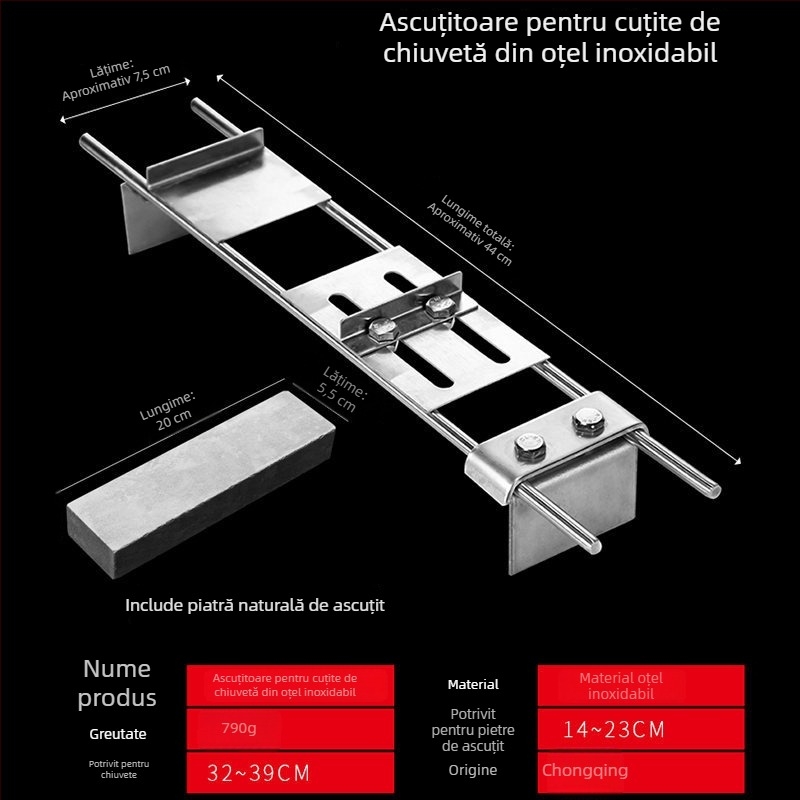 Suport reglabil pentru ascuțitor de cuțite de bucătărie pentru chiuvetă, din oțel inoxidabil, braț cu unghi fix, model nou pentru uz casnic