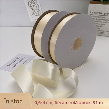 Set de panglici din poliester albe, role cu lățimi de 1 cm, 6 mm și 2 cm, pentru ambalarea cadourilor și fundițe la buchete