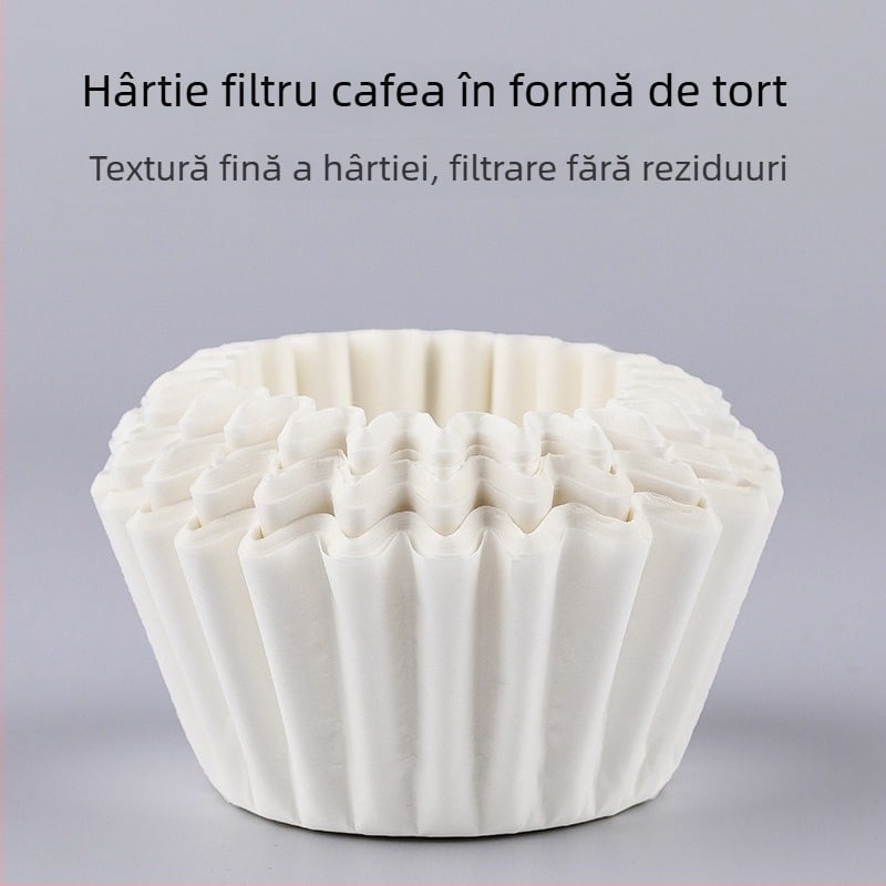 Filtru de cafea din hârtie, formă ondulată de floare, stil cană-bol, pentru filtrare prin picurare