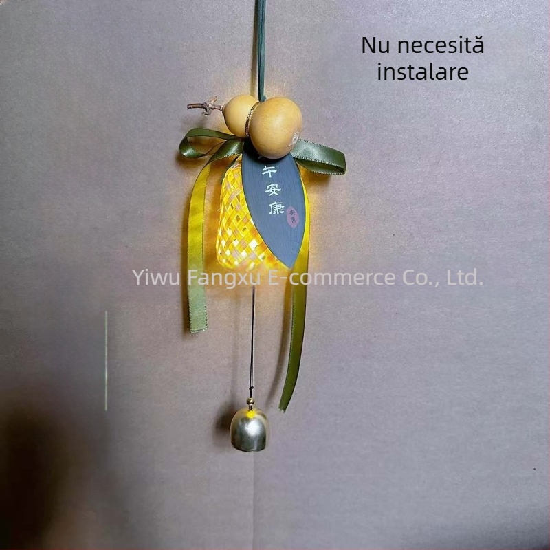 Pandantiv din bambus, cu săculeț de pelin pentru repelent, buchet de agățat la ușă – DIY set