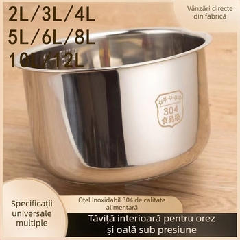 Vas interior din oțel inoxidabil 304 pentru oale de orez și oale sub presiune, fund dublu, capacități 2 L și 3 L