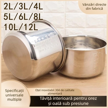 Vas interior din oțel inoxidabil 304 pentru oale de orez și oale sub presiune, fund dublu, capacități 2 L și 3 L