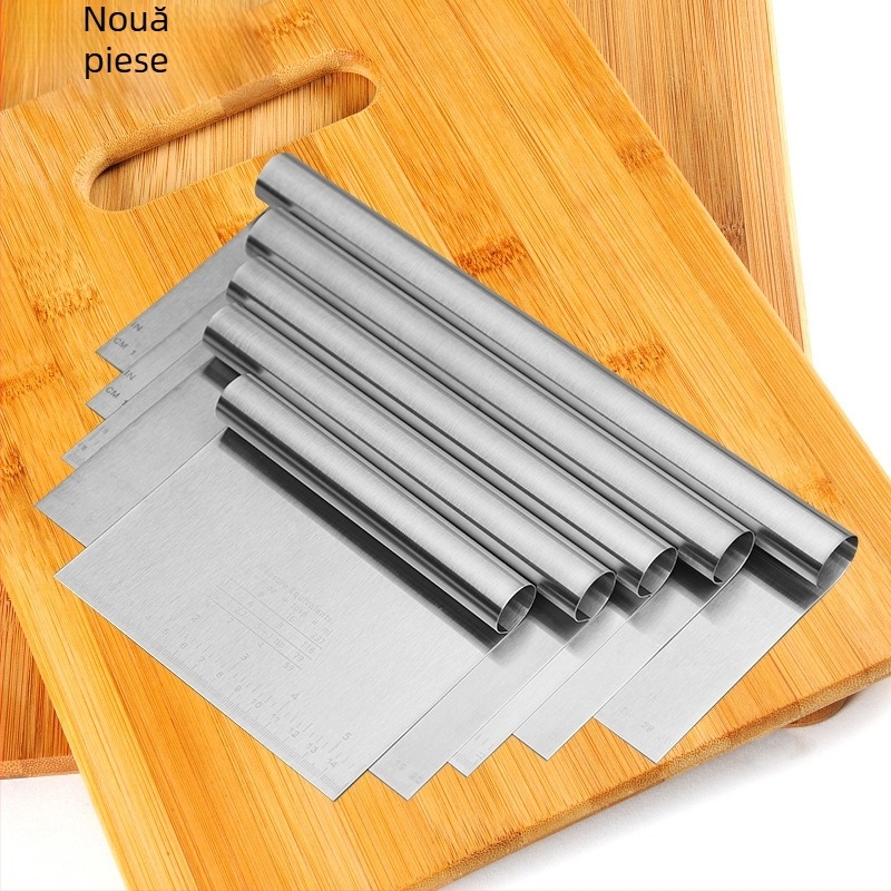 Nine Likes spatulă din oțel inoxidabil pentru cremă de tort, set cu cinci dimensiuni pentru aluat