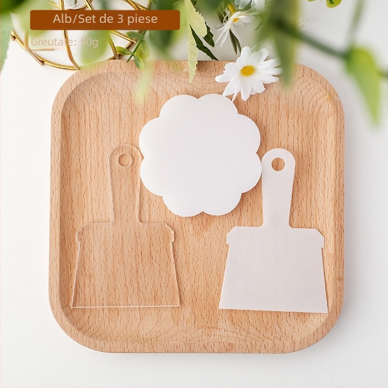 Set de 3 piese pentru fondant: plăci din silicon mini și spatulă acrilică pentru începători