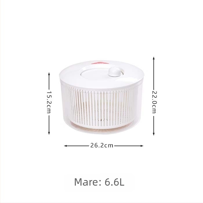 Spinner manual de salată cu coș de strecurare pentru spălarea și uscarea legumelor, fructelor și a peștelui