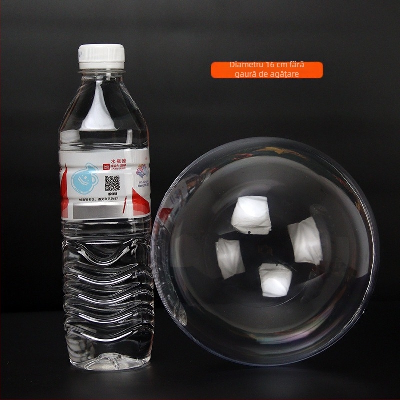 Ornament de Crăciun din acril transparent, sferă din plastic cu deschidere, fără gaură de agățare