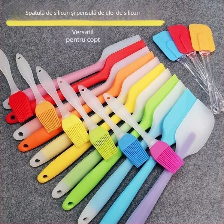 Spatulă din silicon integrată pentru cremă, racletă pentru tort cu nugat, ustensilă de copt, rezistentă la temperaturi înalte.