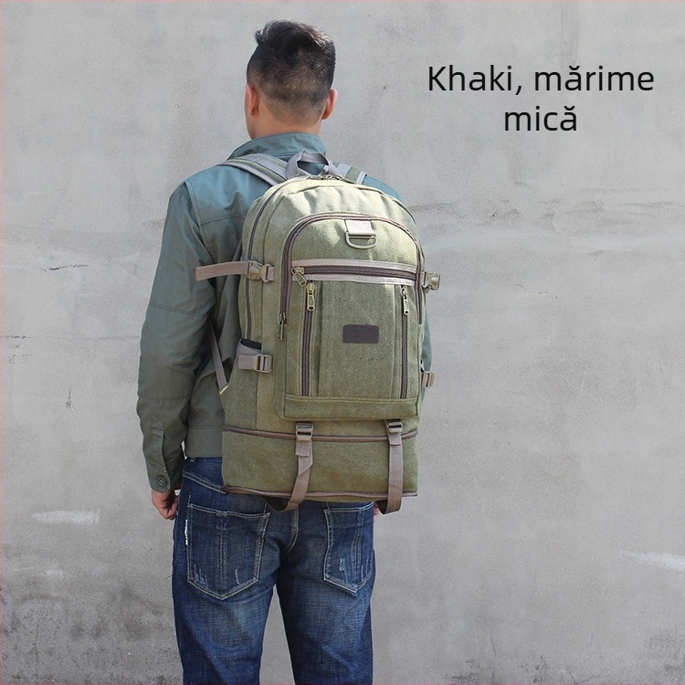 Rucsac de călătorie din pânză extensibil, capacitate 56–75 L, rezistent la uzură, unisex