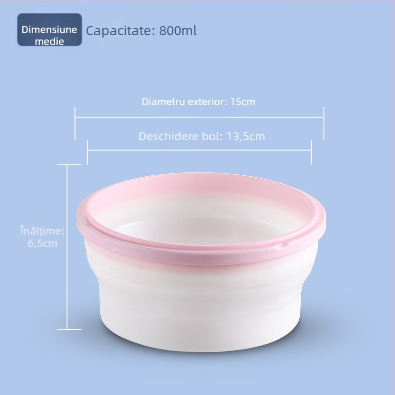 Vas pliabil din PP și cutie pentru prânz, compatibil cu microundele, recipient portabil pentru alimentație, 800–1000 ml