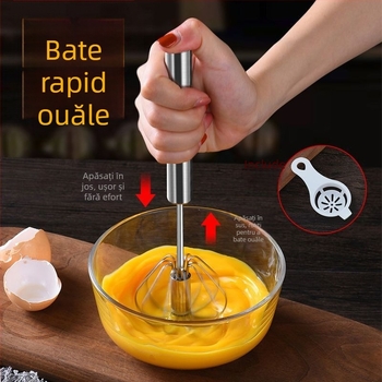 Bețișor de amestec manual pentru ouă și aluat, din oțel inoxidabil
