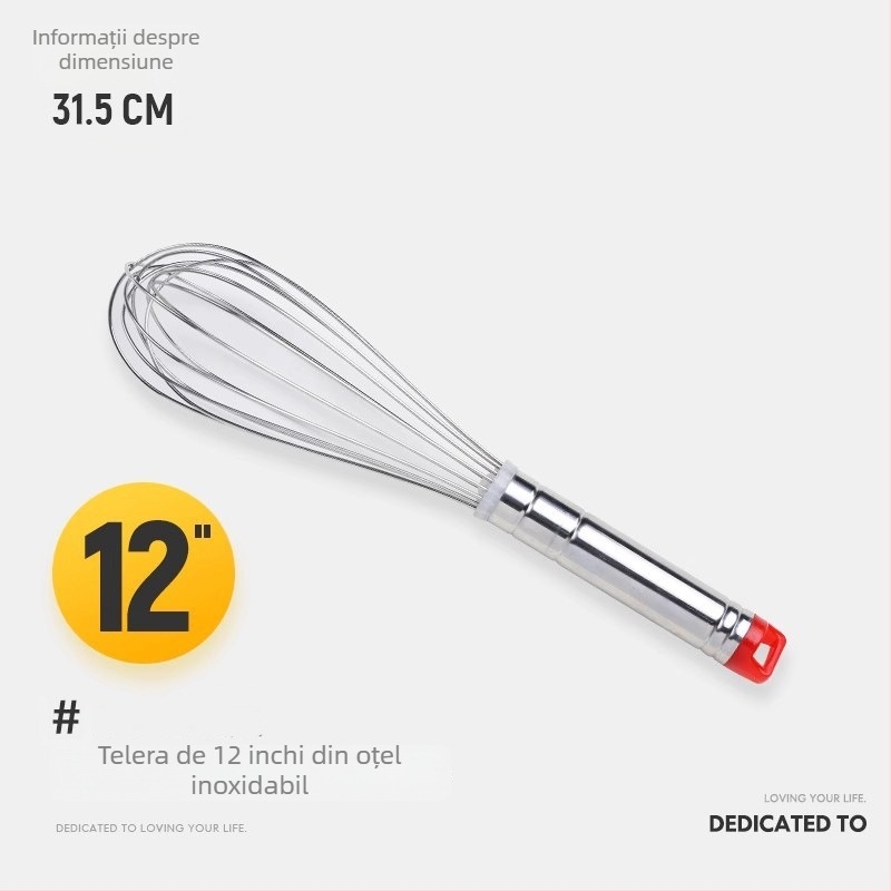 Tel de ouă din oțel inoxidabil, manual — pentru amestecarea cremei și a ouălor, instrument mic de bucătărie