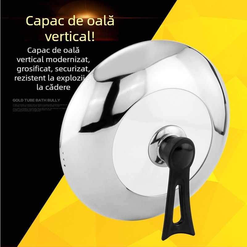 Capac de oală rotund universal din oțel inoxidabil, pentru oale cu fund plat, 16–40 cm