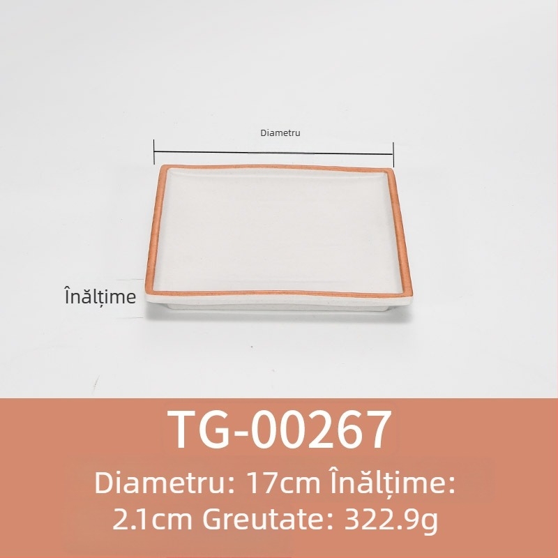 Farfurie pătrată din melamină, imitație de porțelan, stil japonez, pentru aperitive reci și grătar, uz comercial