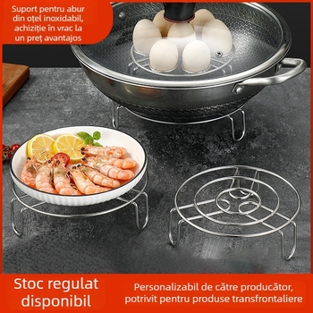 Raft de aburi din oțel inoxidabil, foarte gros cu picioare, pentru ouă, orez și legume