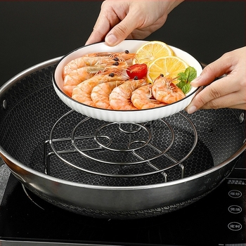 Raft de aburi din oțel inoxidabil, foarte gros cu picioare, pentru ouă, orez și legume