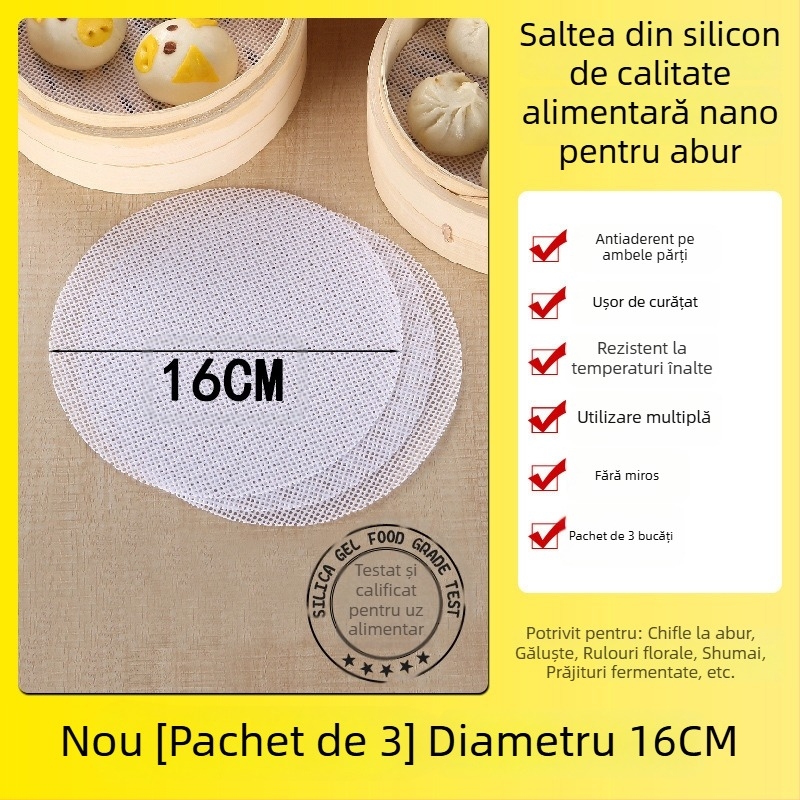 Covoraș de aburi din silicon nano, rotund, antiaderent, rezistent la temperaturi înalte