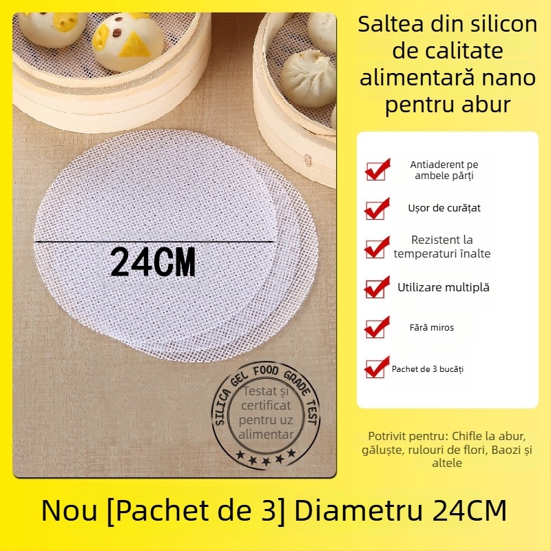 Covoraș de aburi din silicon nano, rotund, antiaderent, rezistent la temperaturi înalte