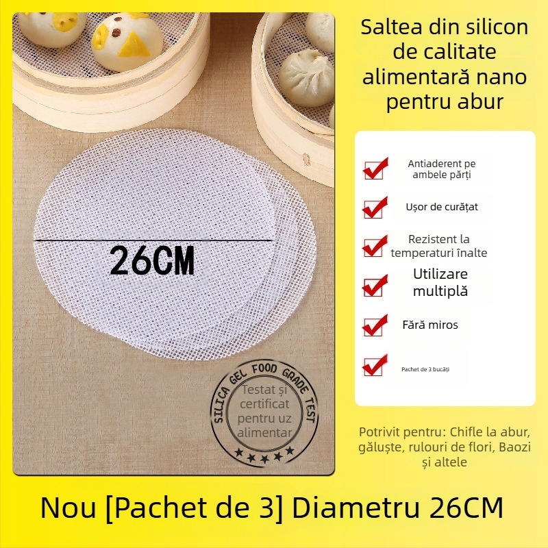 Covoraș de aburi din silicon nano, rotund, antiaderent, rezistent la temperaturi înalte