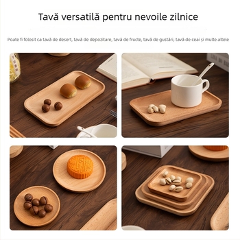 Platou din fag, stil japonez, masiv, pentru desert, ceai, fructe și grătar