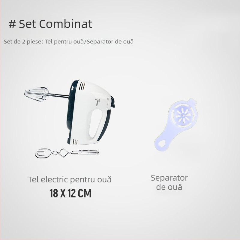 Mixer electric de mână, compact pentru patiserie, bate ouăle și crema, set multifuncțional