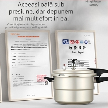 Oală sub presiune pe gaz, dublă utilizare, aliaj de aluminiu, stil coreean, rezistentă la explozie