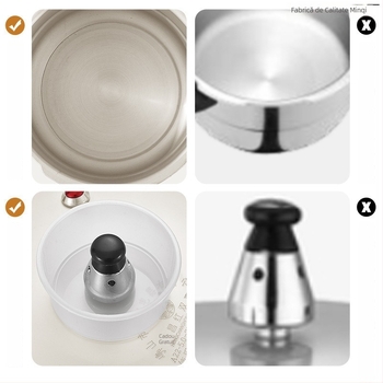 Oală sub presiune pe gaz, dublă utilizare, aliaj de aluminiu, stil coreean, rezistentă la explozie