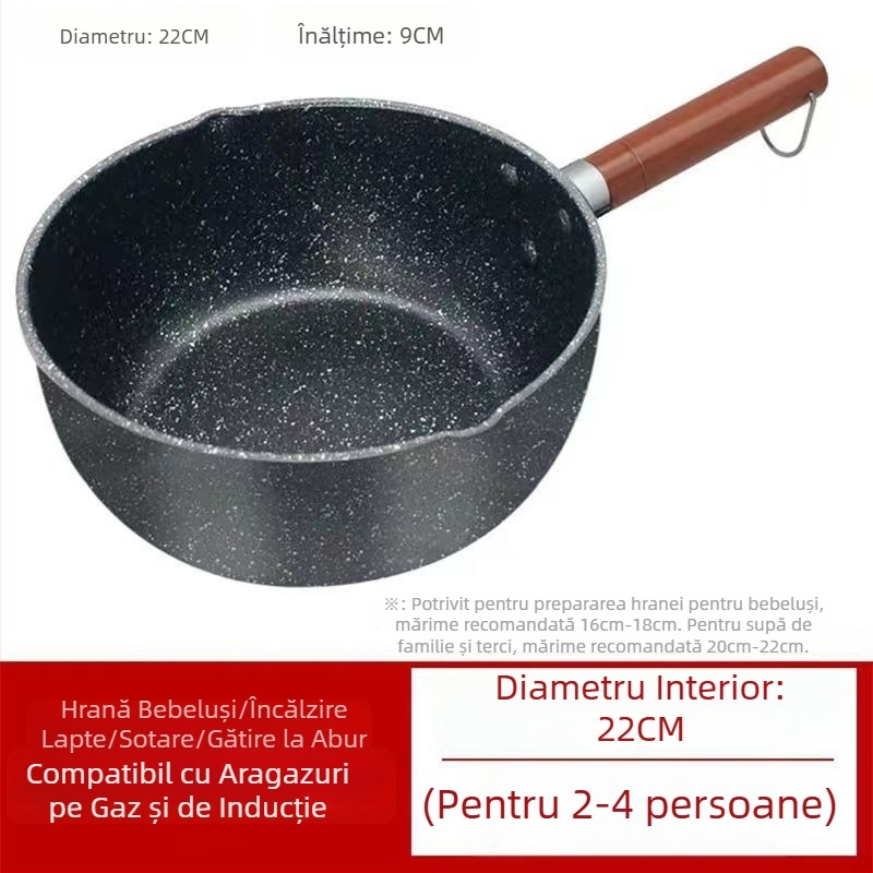 Oală japoneză pentru lapte, cu piatră Maifan, antiaderentă, pentru hrana bebelușilor, potrivită pentru aragazuri pe gaz și plite cu inducție
