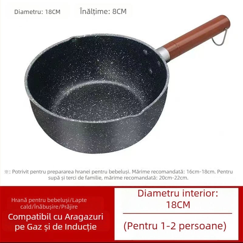 Oală japoneză pentru lapte, cu piatră Maifan, antiaderentă, pentru hrana bebelușilor, potrivită pentru aragazuri pe gaz și plite cu inducție