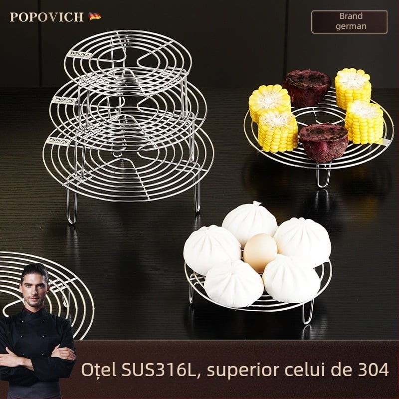 Raft pentru aburi din oțel inoxidabil 316, funcție bain-marie, 304 calitate alimentară, raft de aburi multifuncțional pentru bucătărie, uz casnic