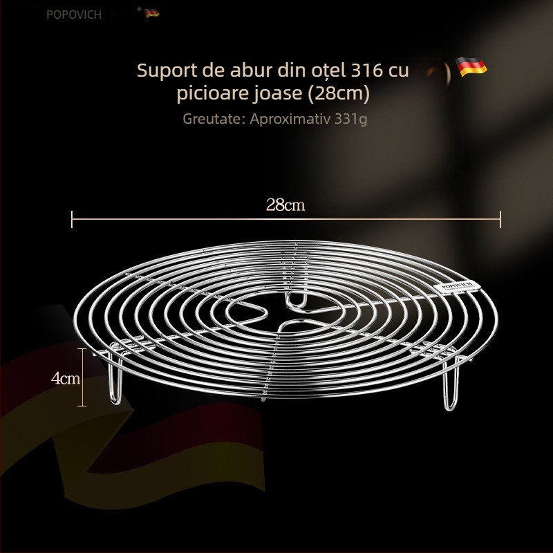 Raft pentru aburi din oțel inoxidabil 316, funcție bain-marie, 304 calitate alimentară, raft de aburi multifuncțional pentru bucătărie, uz casnic
