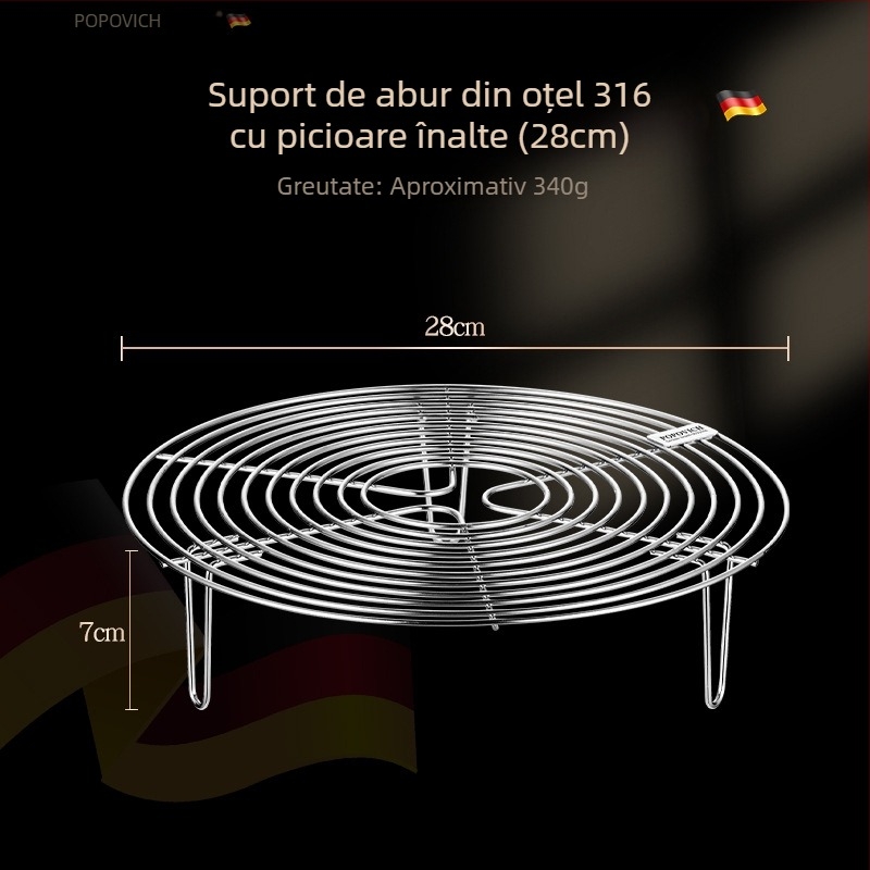 Raft pentru aburi din oțel inoxidabil 316, funcție bain-marie, 304 calitate alimentară, raft de aburi multifuncțional pentru bucătărie, uz casnic