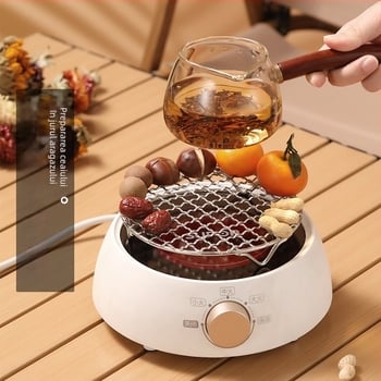 Grilă rotundă din oțel inoxidabil cu plasă, îngroșată, pentru aragaz, portabilă și multifuncțională