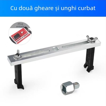 Instrument de demontare capac rezervor combustibil, cheie reglabilă cu unghi drept și fălci curbate, capete 3- și 4- fălci – reparații auto