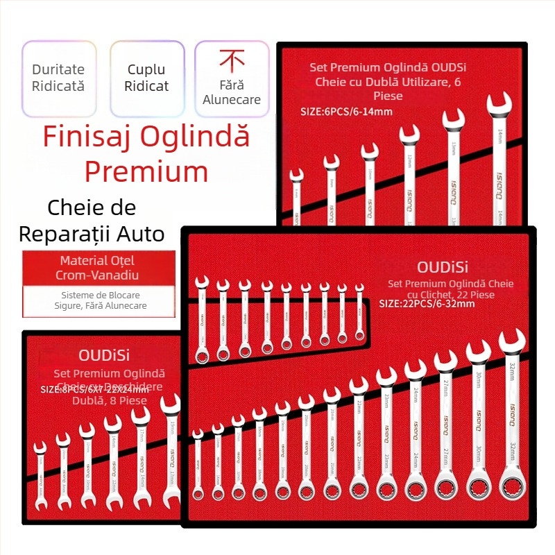 Set de chei dual-use cu capăt deschis și Torx, cheie dublă pentru reparații casnice și auto