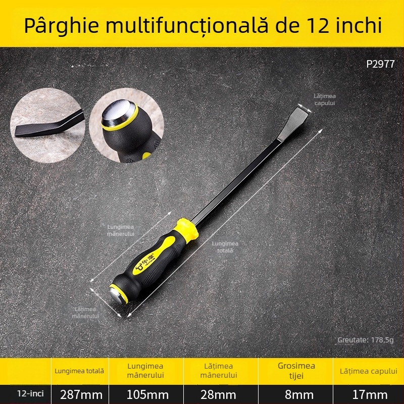 Levier industrial pentru reparații auto ale camionelor, oțel mangan, unealtă multifuncțională pentru demontarea anvelopelor și tâmplărie