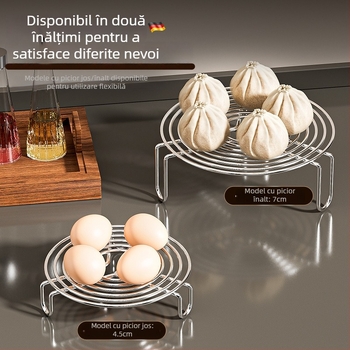 Raft de abur din oțel inoxidabil, aliment, pentru bucătărie de acasă, tavă de abur cu un singur nivel, multifuncțional