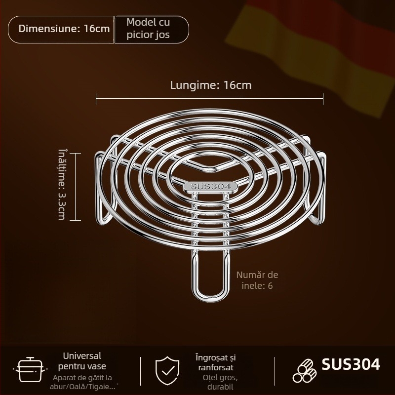 Raft de abur din oțel inoxidabil, aliment, pentru bucătărie de acasă, tavă de abur cu un singur nivel, multifuncțional