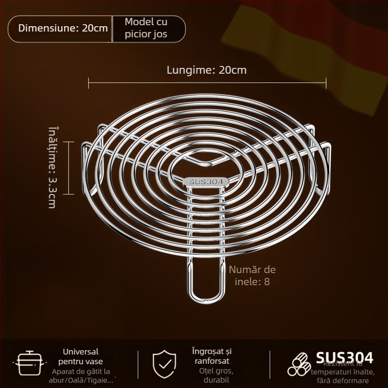Raft de abur din oțel inoxidabil, aliment, pentru bucătărie de acasă, tavă de abur cu un singur nivel, multifuncțional