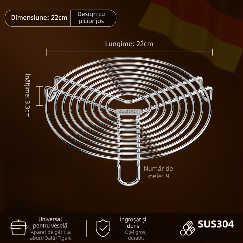 Raft de abur din oțel inoxidabil, aliment, pentru bucătărie de acasă, tavă de abur cu un singur nivel, multifuncțional