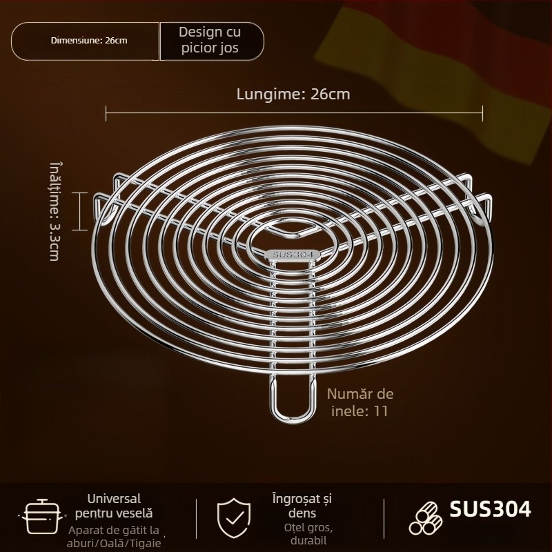 Raft de abur din oțel inoxidabil, aliment, pentru bucătărie de acasă, tavă de abur cu un singur nivel, multifuncțional